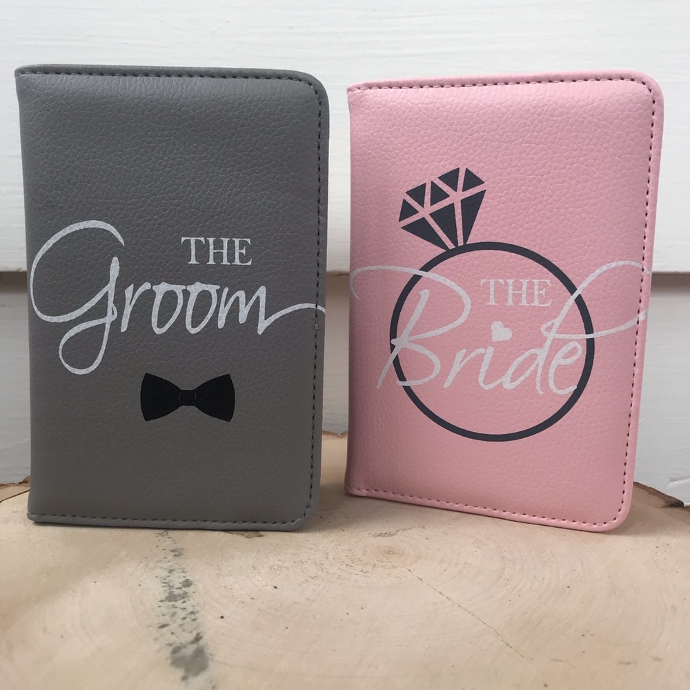2 pack- Bride & Groom Passport Holders